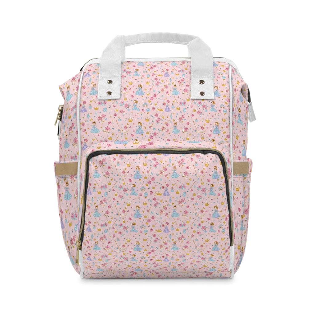 Princess Print Diaper Backpack — Multifunctional Baby Travel Bag