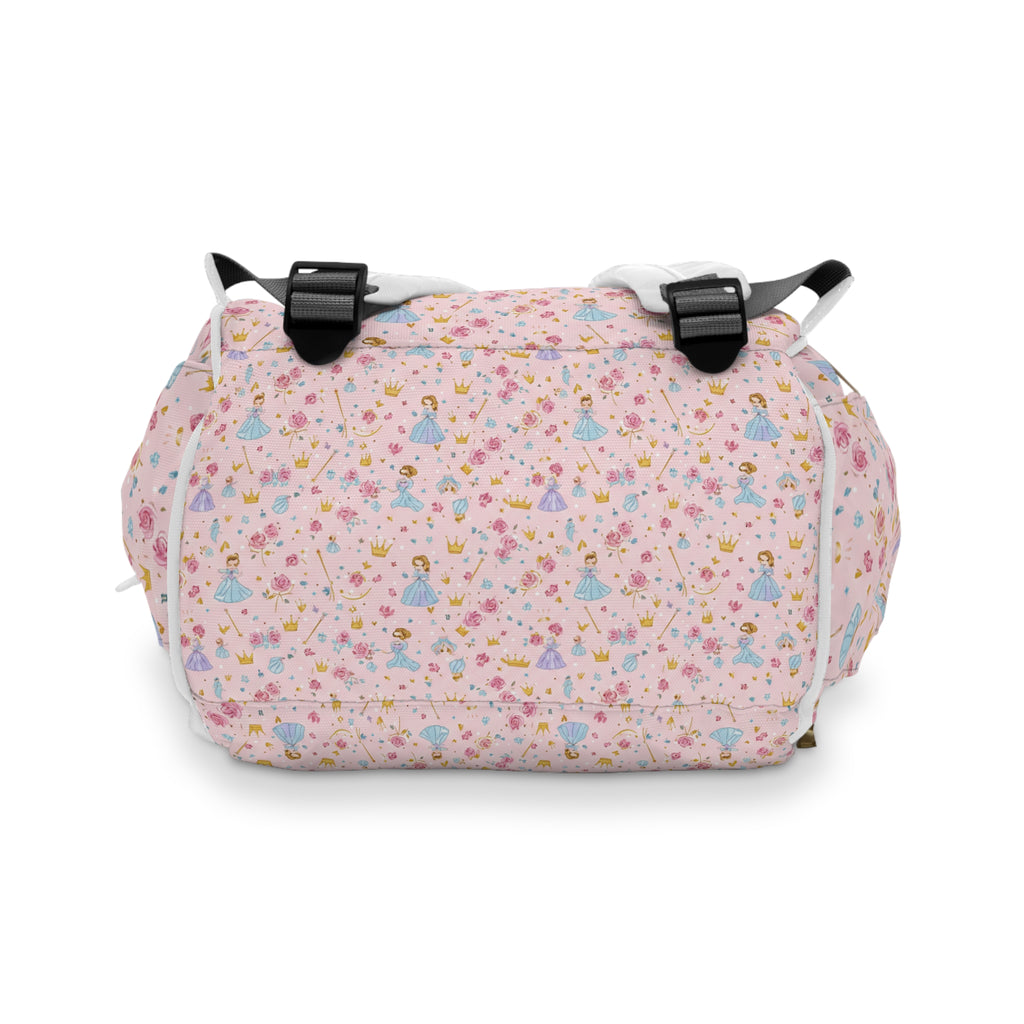Princess Print Diaper Backpack — Multifunctional Baby Travel Bag