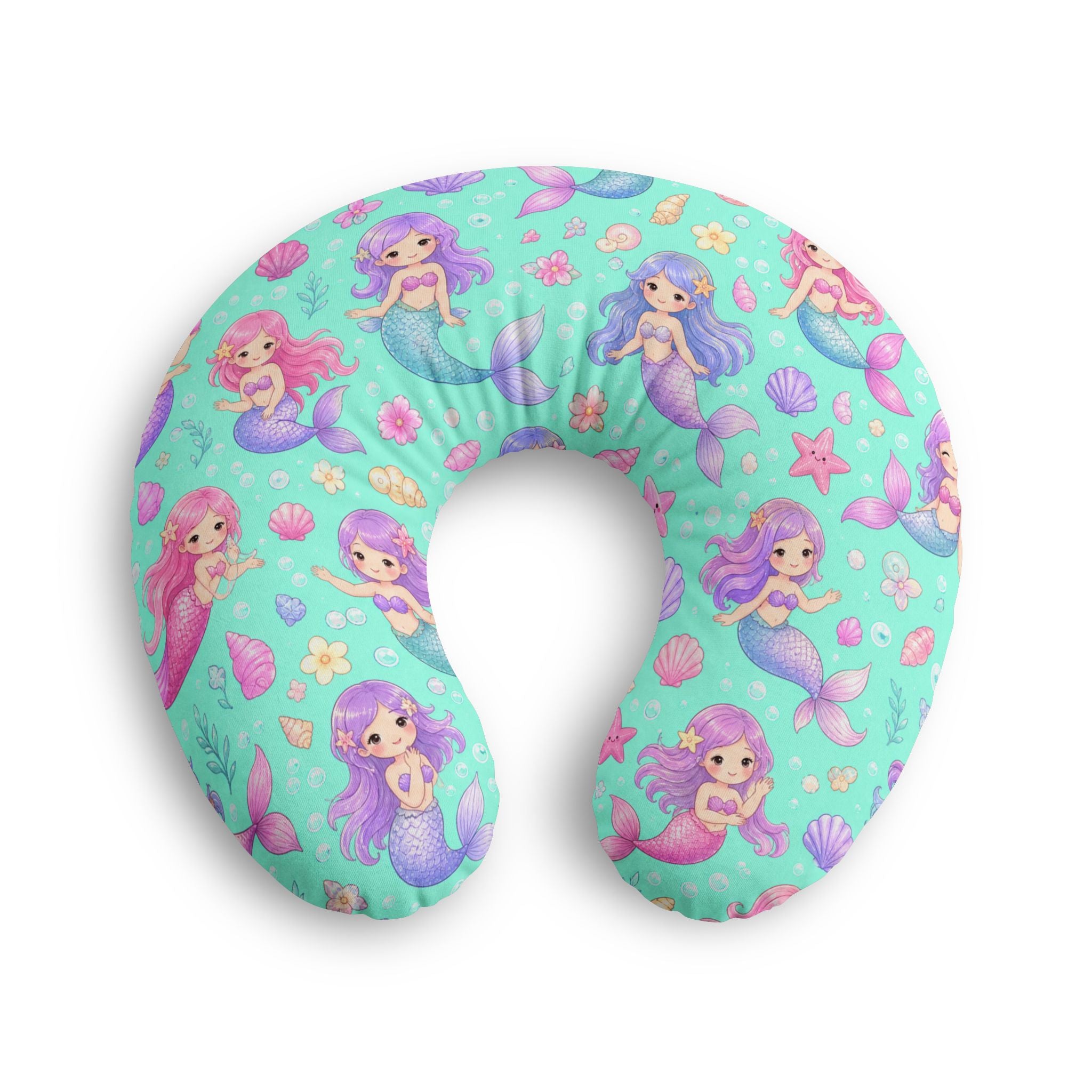 Mermaid Nursing Pillow Cover — Cute Pastel Baby Shower Gift for New Moms