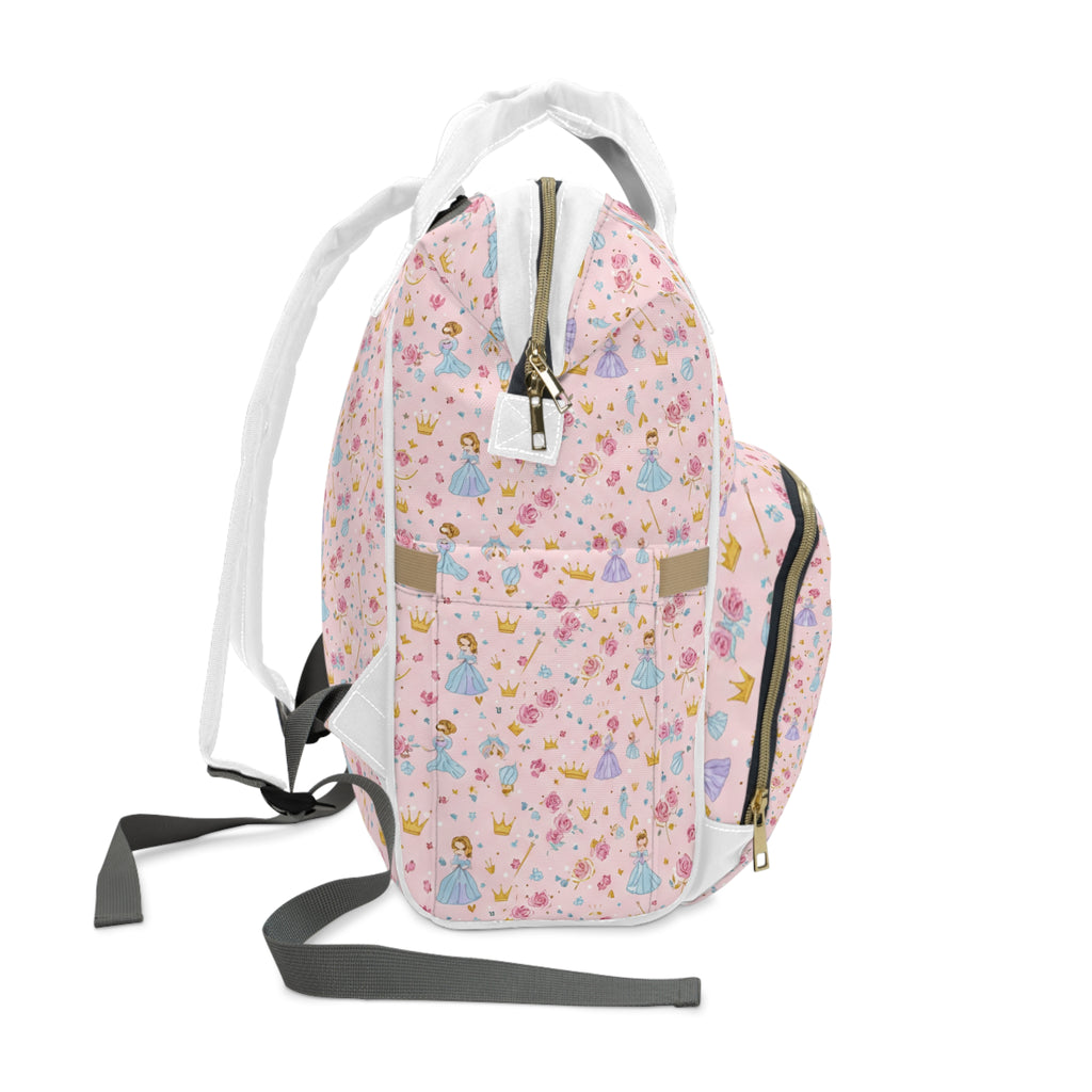 Princess Print Diaper Backpack — Multifunctional Baby Travel Bag