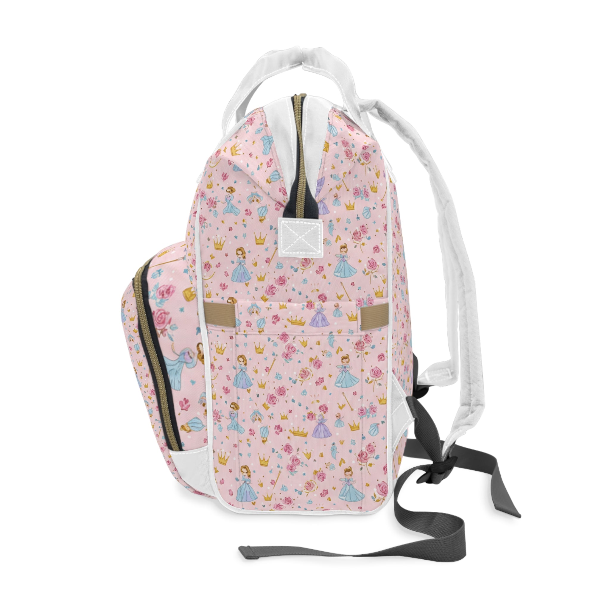Princess Print Diaper Backpack — Multifunctional Baby Travel Bag