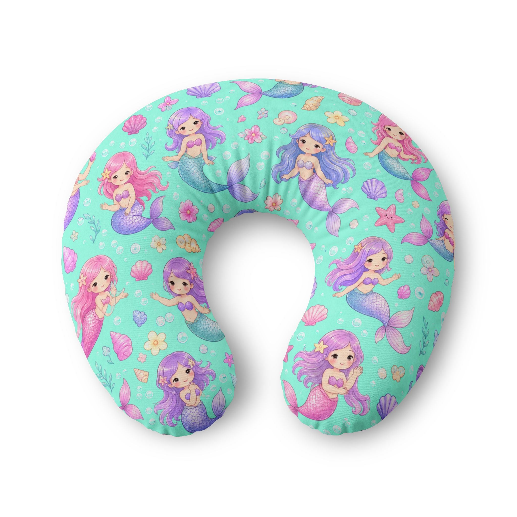 Mermaid Nursing Pillow Cover — Cute Pastel Baby Shower Gift for New Moms