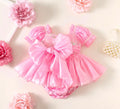 Salopette Gala Pivoine Rose pour Bébé Luxueux Body avec Maxi Dentelle et Manches Ballons Robe Premier Anniversaire, Séances Photo et Événements Spéciaux
