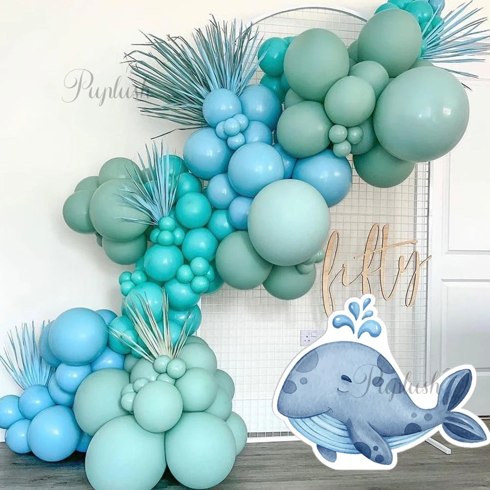 Decorative Kit "Bajo el Mar" - Watercolor Figures for Children's Parties and Baby Shower