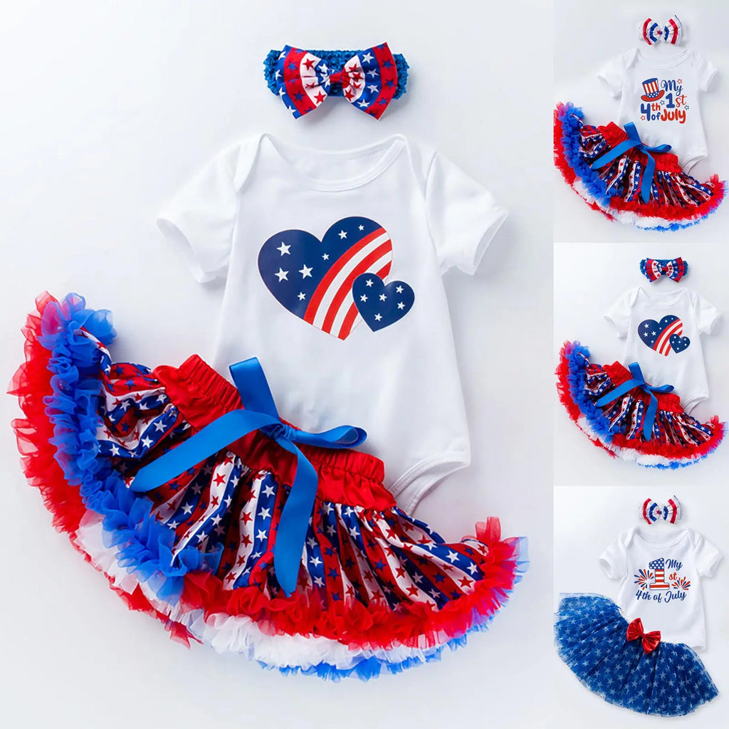 Body de Algodón, Tutú Multicolor y Accesorios Edición Especial 4 de Julio