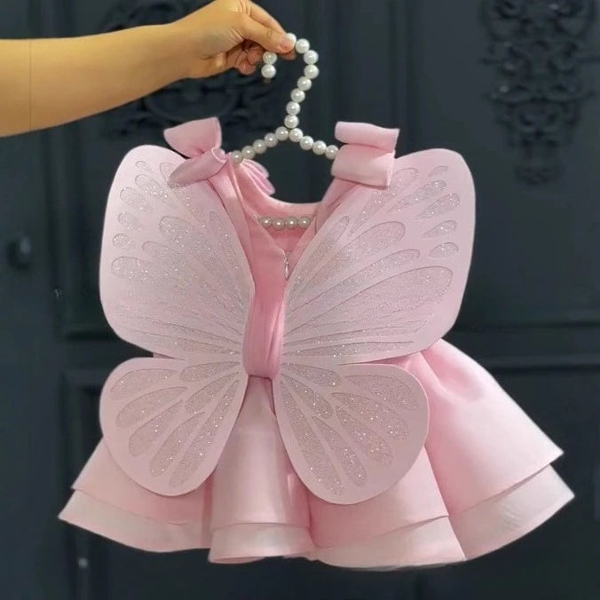 Vestido de Princesa "Hada Mágica" en diferentes colores Brillantes con Alas.