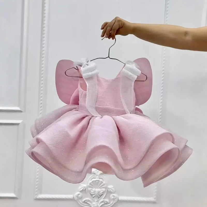 Vestido de Princesa "Hada Mágica" en diferentes colores Brillantes con Alas.