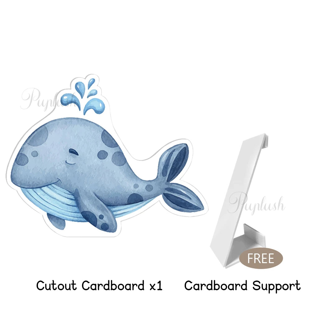 Decorative Kit "Bajo el Mar" - Watercolor Figures for Children's Parties and Baby Shower