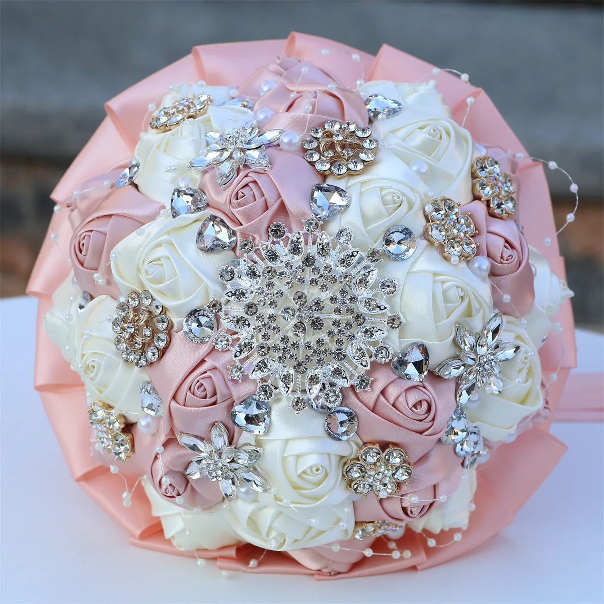 Luxury Quinceañera Bouquet in Smoked Pink