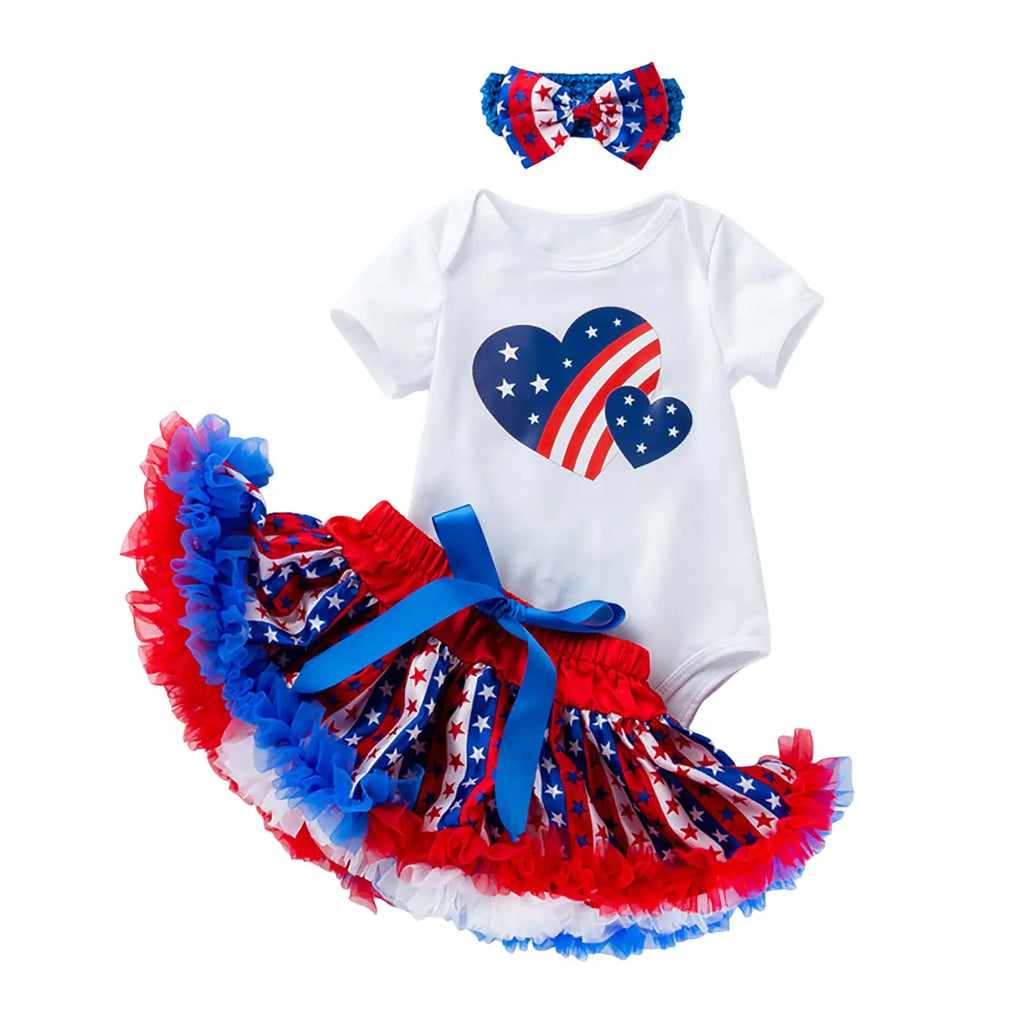 Body de Algodón, Tutú Multicolor y Accesorios Edición Especial 4 de Julio