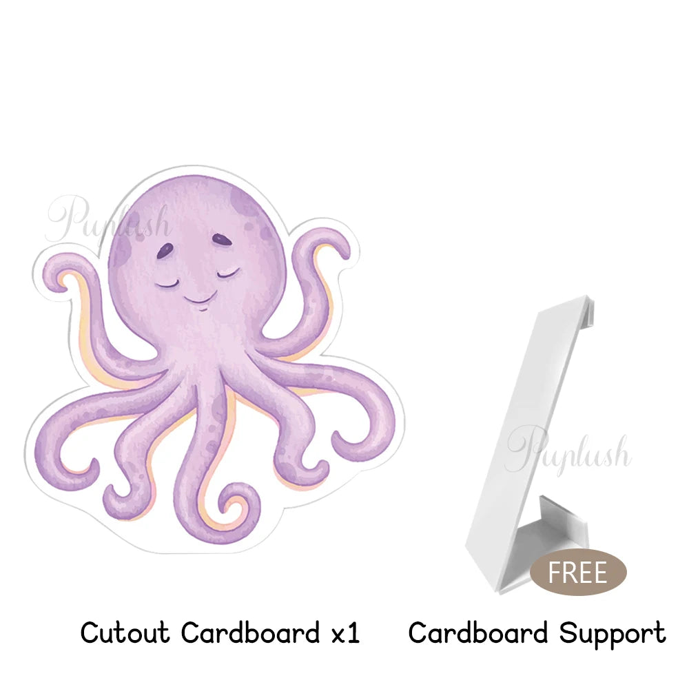 Decorative Kit "Bajo el Mar" - Watercolor Figures for Children's Parties and Baby Shower