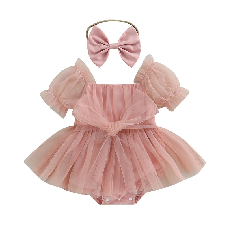 Elegance in Pink Tulle The Baptism Dress of Your Dreams.