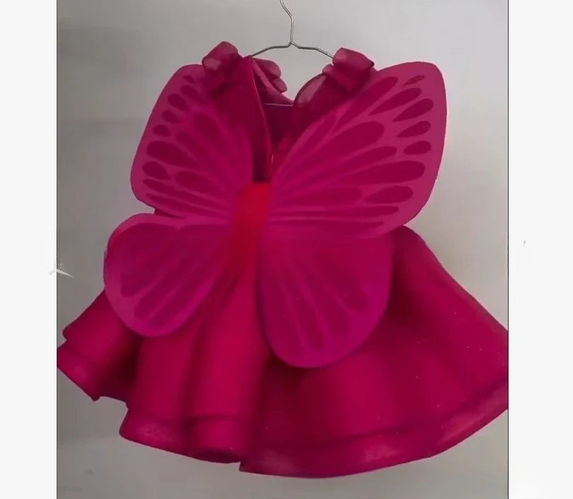 Vestido de Princesa "Hada Mágica" en diferentes colores Brillantes con Alas.