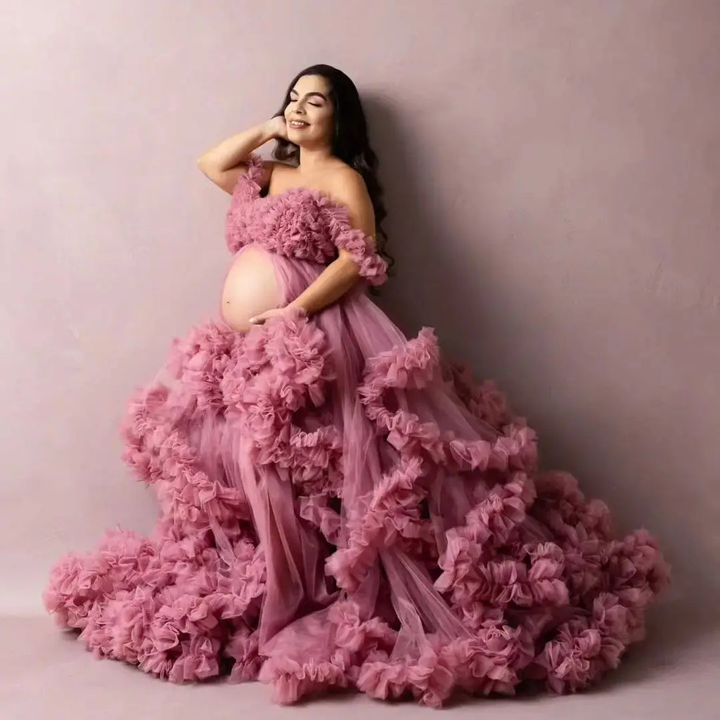 Premium Maternity Dress "Rose Cloud" - Extra Voluminous Tulle for Photo Shoot.
