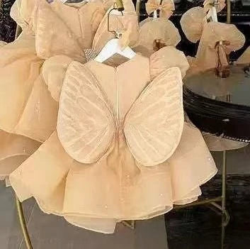 Vestido de Princesa "Hada Mágica" en diferentes colores Brillantes con Alas.
