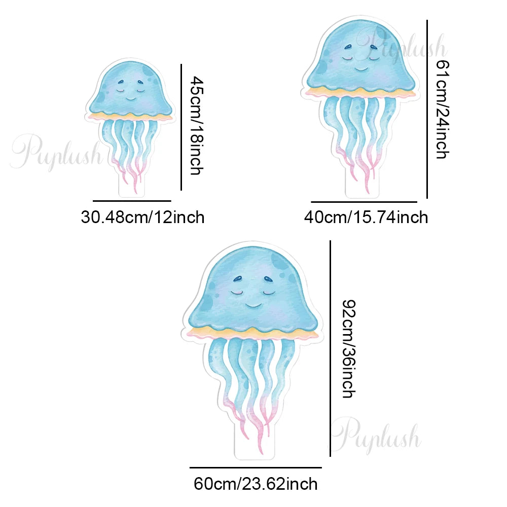 Decorative Kit "Bajo el Mar" - Watercolor Figures for Children's Parties and Baby Shower