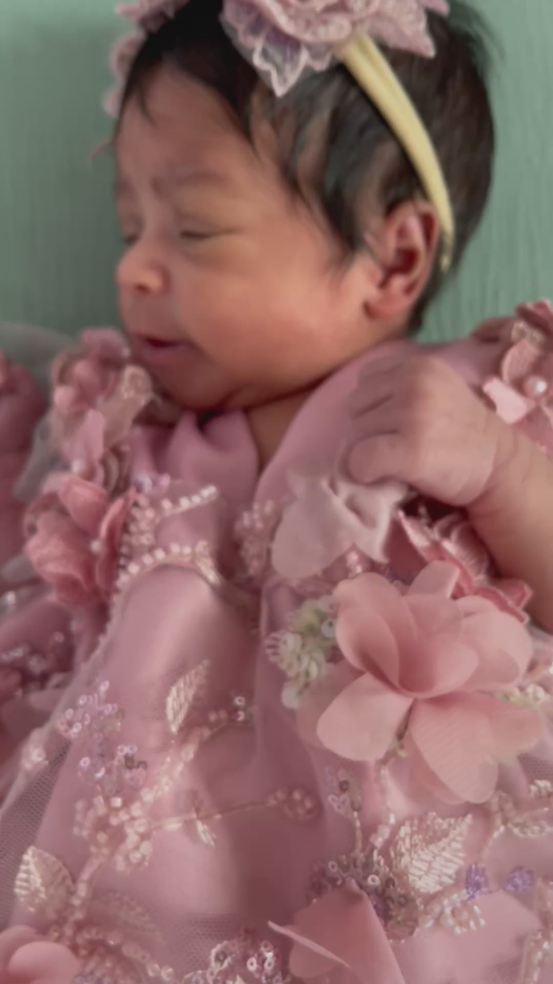 Luxury Baby Dress in Dusty Pink